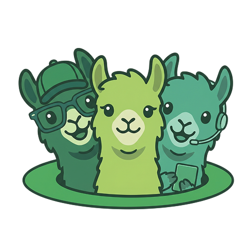 Green Llamas team mascots